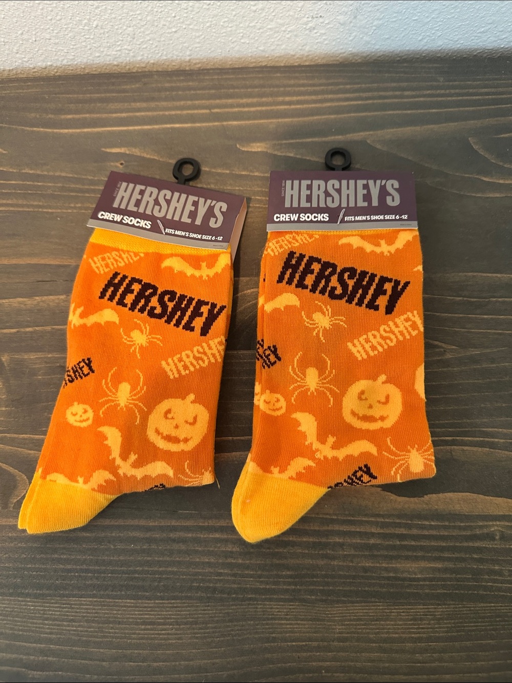 Orange Halloween Crew Socks - Men's